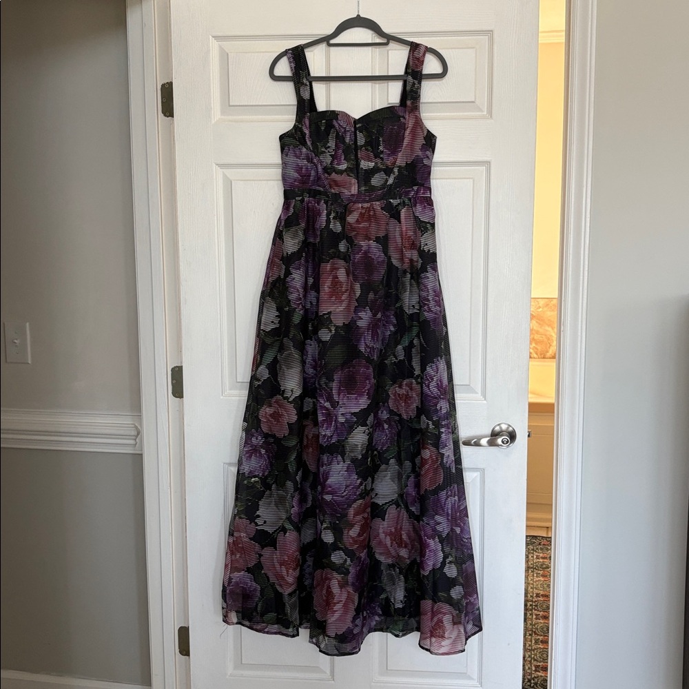 Vici Floral A-Line Maxi Dress in Black and Purple